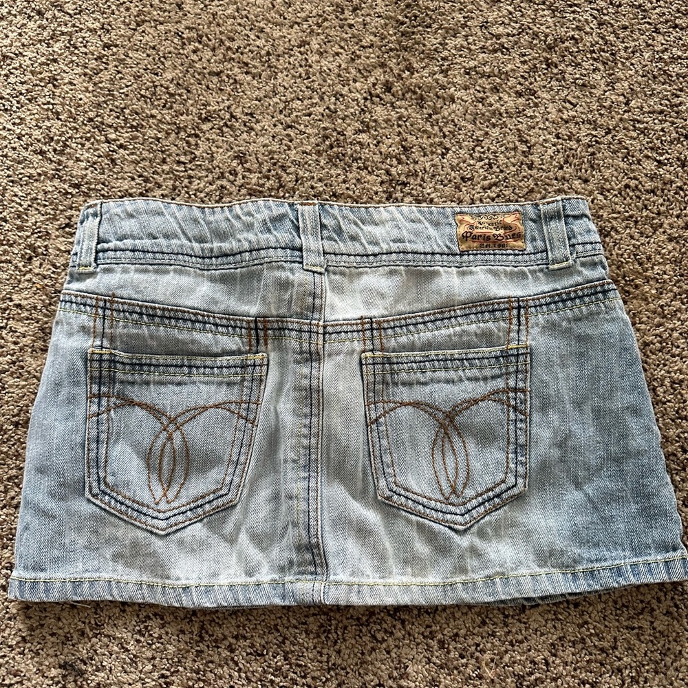 Y2K Vintage Paris Blues Mini Skirt